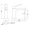 Смеситель для раковины GENEBRE KLOE Brushed Metal Графит 69130345266